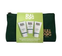 Bulldog Skincare - Neceser Cuidado Facial Hombre, Incluye: Limpiador Facial 150 ml + Gel de Afeitado 175 ml + Crema Hidratante 100 ml y Neceser de Tela Sostenible | Set Regalo Hombre Cuidado Facial