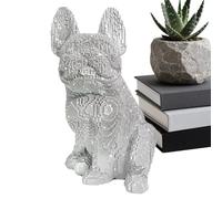 Bulldog Statue, Sitting Dog Figurine, 4.33in Resin Animal Figurines, Resin Material, Realistic Bulldog Design for Indoor Outdoor Home Decorations, Living Room, Bedroom, Desk, Garden, Patio