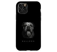 Bulldog Tongue Out Graphic Vintage Raza de perro blanco y negro Carcasa para iPhone 11 Pro