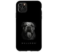 Bulldog Tongue Out Graphic Vintage Raza de perro blanco y negro Carcasa para iPhone 11 Pro Max