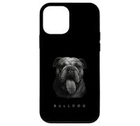 Bulldog Tongue Out Graphic Vintage Raza de perro blanco y negro Carcasa para iPhone 12 mini