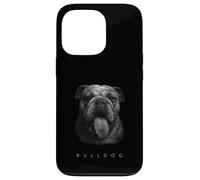 Bulldog Tongue Out Graphic Vintage Raza de perro blanco y negro Carcasa para iPhone 13 Pro