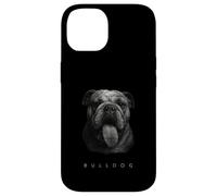 Bulldog Tongue Out Graphic Vintage Raza de perro blanco y negro Carcasa para iPhone 14