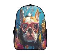 Bulldog Wearing Diving Gear Mochilas Infantiles Coral Reef And Small Fishes 3D Impreso Niños De Colegio Viajes Deportes Bolsa De Escuela 16 inch