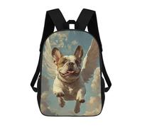 Bulldog with Angel Wings A Tribute to A Loyal Friend Mochilas Infantiles Impresas En 3D Para Niños, Mochilas Escolares De Moda, Mochilas De Viaje, Mochilas Escolares Para Niños De Primaria 17inch