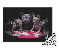 Bulldogs Franc. póker Puzzles 1000 Piezas Sin Polvo De Papel Puzle Clásico Gimnasia Cerebral para Puzzle para Enmarcar como Conexión Familiar 38x26cm/1000pcs