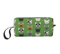 Bulldogs Franceses Frenchie Lindo Perro Perros Perro Perro, Bolsa de Maquillaje Bolsa de cosméticos Bolsa de artículos de tocador de Viaje portátil Bolsa de Maquillaje