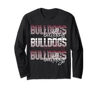 Bulldogs School Spirit Maroon Bulldog Pride Game Day Mascota Manga Larga