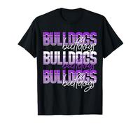 Bulldogs School Spirit Purple Bulldog Pride Game Day Mascota Camiseta