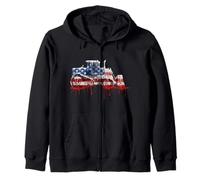 Bulldozer Bulldozer Bandera Americana USA Drip Graffiti Patriotismo Sudadera con Capucha