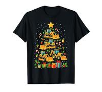 Bulldozer Construcción Árbol de Navidad Navidad Camiseta
