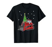 Bulldozer Divertido de Navidad con Nieve de árbol Grande Camiseta