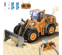 Bulldozer Teledirigido Niños 6-12 Años, Bulldozer Juguete Teledirigido 9 CH Recargable con Pala de Metal, Sonido y Luz, Juguetes de Construcción Niños 3-8 Años, Regalo Niño 3 4 5 6 7 8 9 Años(2,4 GHz)
