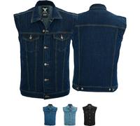 BULLDT Chaqueta de Motociclista para Hombre, Vaquero, Denim, Biker - Elegante Chaqueta Trucker con Cuello - Estilo Vintage y Clásico de 100 % Algodón, azul oscuro, 52