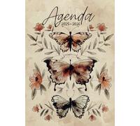 Bullet Agenda 2025-2026 - Papillons & Fleurs d'Aquarelle: Semainier (1 semaine sur 2 pages) | Format moyen - A5 | 15x21 cm | Intérieur couleur | Bullet journal | To do list | Pour les femmes