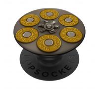Bullet Brass Design | Arte de munición cilíndrica con Forma de revólver Magnum 357 PopSockets PopGrip Adhesivo