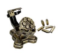 Bullet Nest Dados de metal únicos poliédricos dados de bala juego de 7 dados con juego de dados revólver, contenedor cilíndrico único mecánico para DND D4 D6 D12 D20 D10 Otros juegos de mesa
