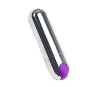 Bullet PapillaVibrador Estimulador de clítoris Carga USB Viaje - 10 Modos Portátil Impermeable Mini Orgasmo Vagina Ano Masaje Adulto Mujer Juguete sexual (Plata)