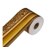 Bulletin Board Border (Gold Self Adhesive) - Vintage Decorative Picture Frame Trim | Straight And Rolled Edge, Gold Rimmed Strip | For School Classroom Blackboard Home Office Party, For Teachers Stude