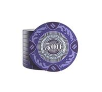 Bullets Playing Cards, 25 fichas de póquer Tony para Juego de póquer, Valor 500-14 g, 4 cm de diámetro, Color Lila