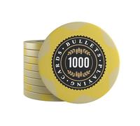 Bullets Playing Cards, 25x Clay Poker Chips Adriana para juego de póquer, diferentes valores, 4 cm de diámetro, peso 14 g (1000 piezas)