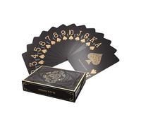Bullets Playing Cards, Cartas de Póquer de Plástico Negro Edición Negra, Matt, con Dos Personajes de Esquina, con índice Jumbo, Cartas de Juego Profesionales Premium para Texas Holdem Poker