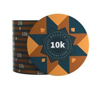 Bullets Playing Cards, Fichas de póquer de cerámica Paulie con valores, rollo de 25 unidades, marrón claro, 10 K