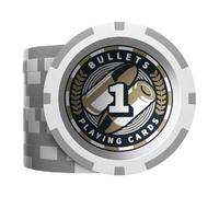 Bullets Playing Cards, Fichas de póquer de plástico, Christopher con valores, Rollo de 25 Unidades, Gris, 1