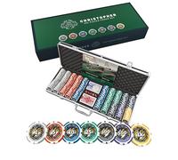 Bullets Playing Cards - Gran Caja de Póquer de Lujo con 500 Fichas de Arcilla Christopher, Guía, Botón de Reparto y Cartas de Plástico
