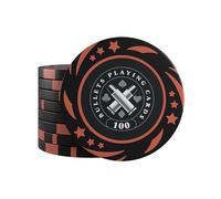 Bullets Playing Cards, Janice - Juego de 25 fichas de póquer de plástico para set de póquer, valor 100, 4 cm de diámetro, peso 12 g