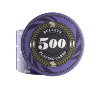 Bullets Playing Cards, Silvio, Fichas de póquer, cerámica, 25 unidades, 10 g, 4 cm de diámetro, color morado