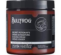 Bullfrog Crema de Afeitar Secret Potion N.3 "Refrescante" 250ml - Suaviza la Barba - Deja la Piel Fresca y Suave - Notas Marinas, Amaderadas y Ambarinas - Made in Italy