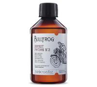Bullfrog - Gel de Ducha Multiusos Secret Potion N.º 2: Limpiador para Cuerpo, Rostro y Cabello, 91% Natural, Fragancia Especiada y Ambarina, Fabricado en Italia, 250 ml