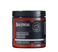 Bullfrog Crema de Afeitar Secret Potion N.3 "Refrescante" 250ml - Suaviza la Barba - Deja la Piel Fresca y Suave - Notas Marinas, Amaderadas y Ambarinas - Made in Italy