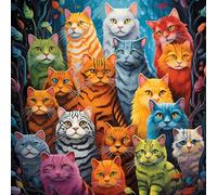 Bullglesup Puzzle para adultos, 1024 piezas, World of Feline con póster, piezas encajan perfectamente entre sí letras en la parte posterior, sin polvo, regalo para personas mayores (50 x 50 cm)