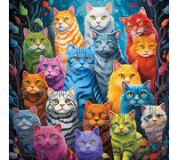 Bullglesup Rompecabezas para adultos 1024 piezas, mundo felino con póster de letra en la parte posterior, piezas únicas que encajan bien sin polvo (57.9x57.9 cm)