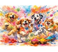 Bullglesup Rompecabezas para adultos de 1000 piezas, rompecabezas de cachorros coloridos con letra de póster en la parte posterior, piezas únicas que se ajustan bien sin polvo (27.5 x 19.6 pulgadas)
