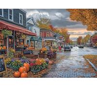 Bullglesup Rompecabezas para adultos de 1000 piezas, rompecabezas de calle otoñal con póster en la parte posterior, piezas únicas que se ajustan bien sin polvo (27.5 x 19.6 pulgadas)