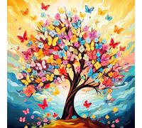 Bullglesup Rompecabezas para adultos de 1024 piezas, árbol con mariposas, póster con letra en la parte posterior, piezas únicas que se ajustan bien sin polvo (19.6 x 19.6 pulgadas)