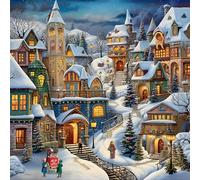 Bullglesup Rompecabezas para adultos de 1024 piezas, lindo rompecabezas de ciudad con póster en la parte posterior, piezas únicas que se ajustan bien sin polvo (19.6 x 19.6 pulgadas)