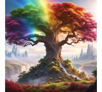 Bullglesup Rompecabezas para adultos de 1024 piezas, rompecabezas de árbol de fantasía con letra de póster en la parte posterior, piezas únicas que se ajustan bien sin polvo (19.6 x 19.6 pulgadas)