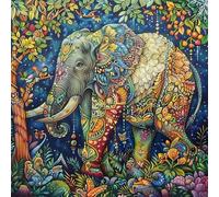 Bullglesup Rompecabezas para adultos de 1024 piezas, rompecabezas de elefante con letra de póster en la parte posterior, piezas únicas que se ajustan bien sin polvo (19.6 x 19.6 pulgadas)