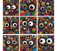Bullglesup Rompecabezas para adultos de 1024 piezas, rompecabezas de ojos de ilustración con letra de póster en la parte posterior, piezas únicas que se ajustan bien sin polvo (19.6 x 19.6 pulgadas)
