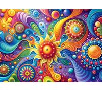 Bullglesup Rompecabezas para adultos de 777 piezas, rompecabezas de flores abstractas con letra de póster en la parte posterior, piezas únicas que se ajustan bien sin polvo (27.5 x 19.6 pulgadas)
