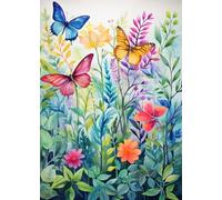 Bullglesup Rompecabezas para adultos de 777 piezas, rompecabezas de mariposas de acuarela con letra de póster en la parte posterior, piezas únicas que se ajustan bien sin polvo (27.5 x 19.6 pulgadas)