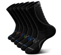 BULLIANT Calcetines Hombre 6 Pares, Calcetines Compresión Atléticos Acolchados para Hombres Deportes Correr Senderismo Pesca Soporte de Arco(6Pares,47-50)