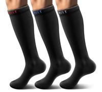 BULLIANT Pack de 3 Pares de Medias Altas de Soporte para Hombres y Mujeres Medias de Alto Rendimiento para Deportes,Senderismo y Confort Diario (3Pares,43-50)