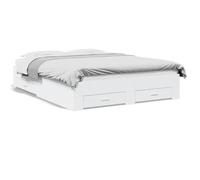 Bulliing Estructura Cama con cajones Cama canape cajones somier Cama con cajones Madera ingeniería Blanca 150x200 cm - 3280377