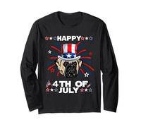Bullmastiff Dog Patriotic American 4th of July Dogs Lovers Manga Larga