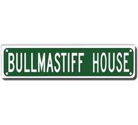 Bullmastiff - Letrero de casa de bullmastiff, decoración de casa, letrero de calle Bullmastiff, decoración de pared para el hogar, granja, bar, cafetería, cueva de hombre, 40 x 10 cm